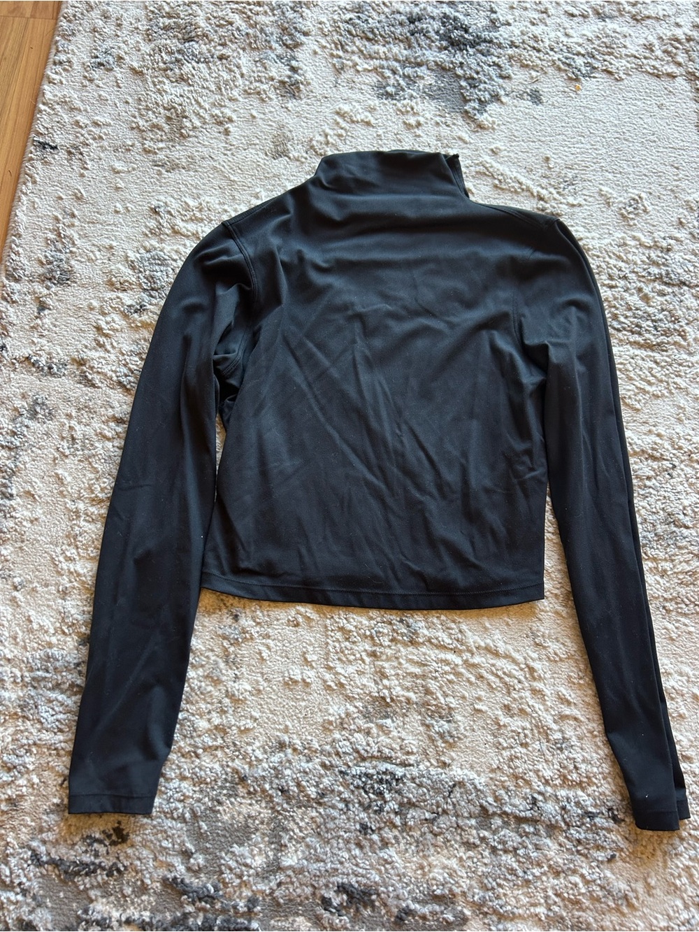 Black Long-Sleeve Mock Neck Women's Top